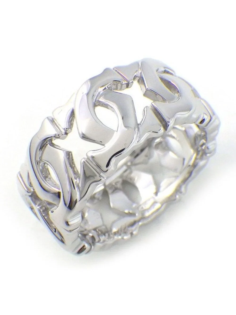 Cartier Ring Entrelaces C2 2C Logo 18K White Gold